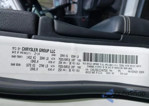 2014 Jeep Grand Cherokee Limited from USA, damaged, VIN 1C4RJFBG1EC407526